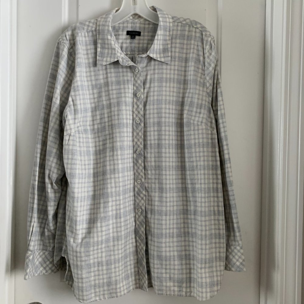 Talbots Plaid Button Down Long Sleeve Dress Shirt